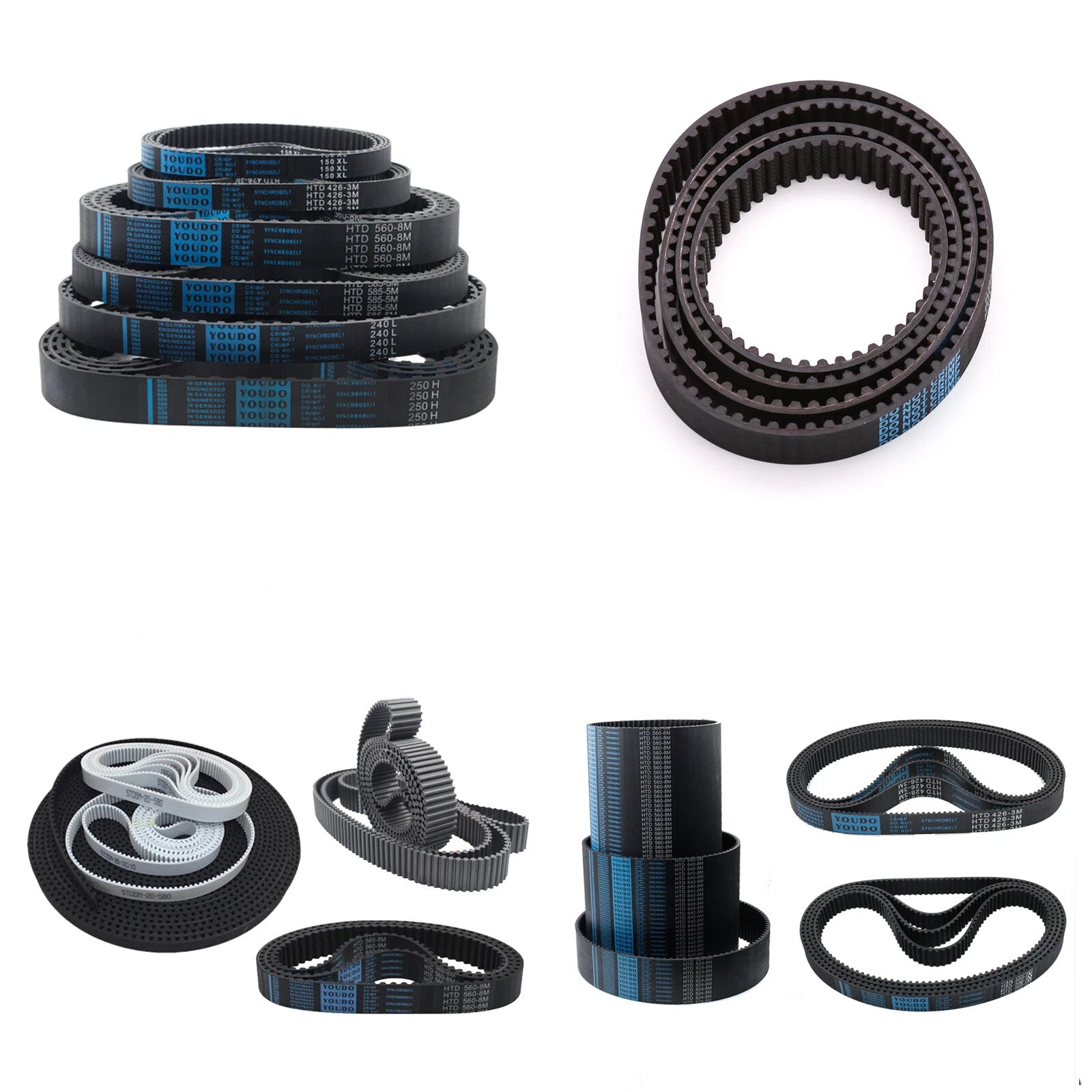 HTD-5M Timing Belt — Closed Loop Rubber Drive Belt, 20mm & 25mm Width, 175mm–3770mm