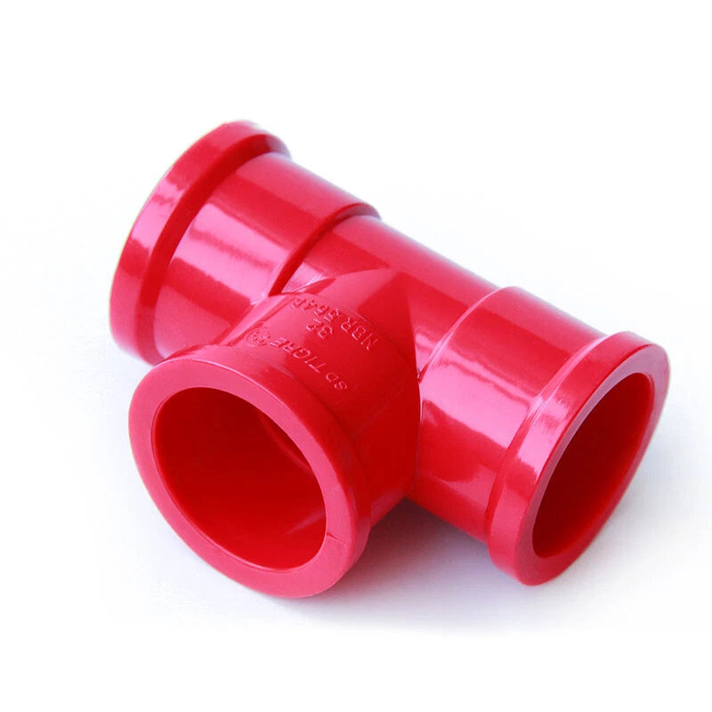 PVC Red Thicker Pipe Fittings Tee Socket T Type Elbows Solvent