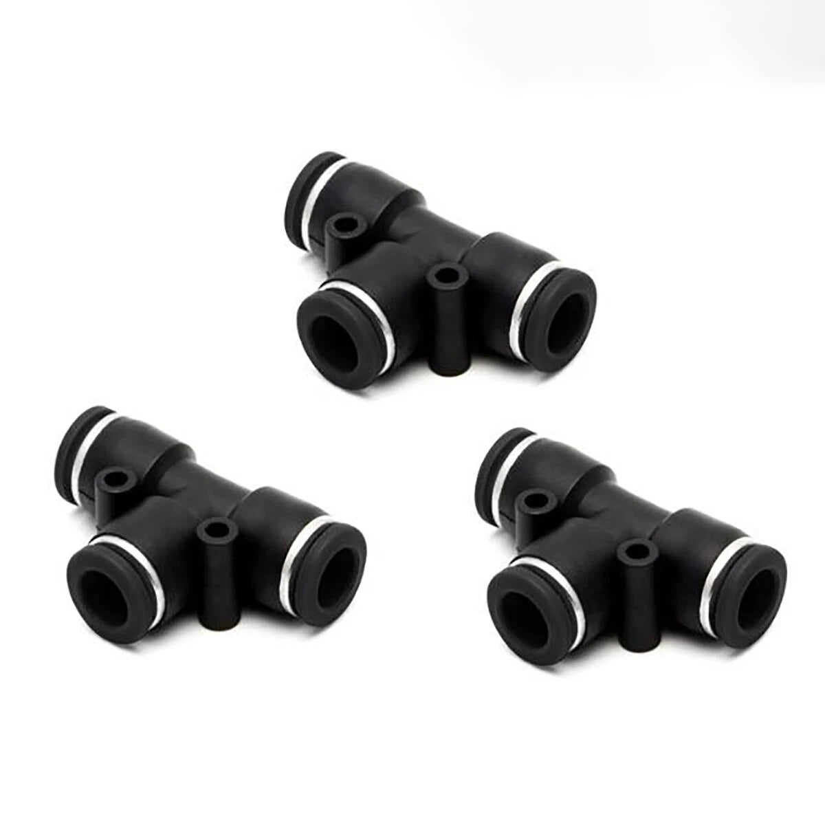 Nylon Pneumatic Tee 3-Way Push Fit Connector — 4mm to 16mm Inline Hose Fitting