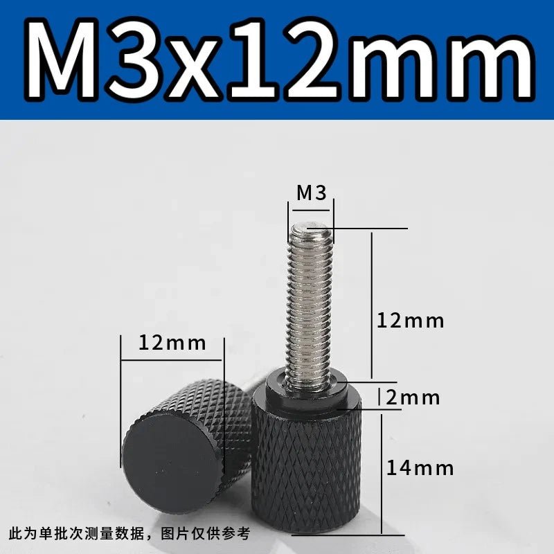 M3 Knurled Thumb Screws – Colored Anodized Aluminum, 6mm to 100mm, 10 Colors - HomeDIYer