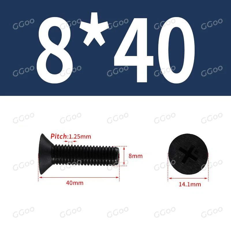 Nylon Countersunk Phillips Screws M2.5–M8, PA66 Non-Conductive Corrosion-Free