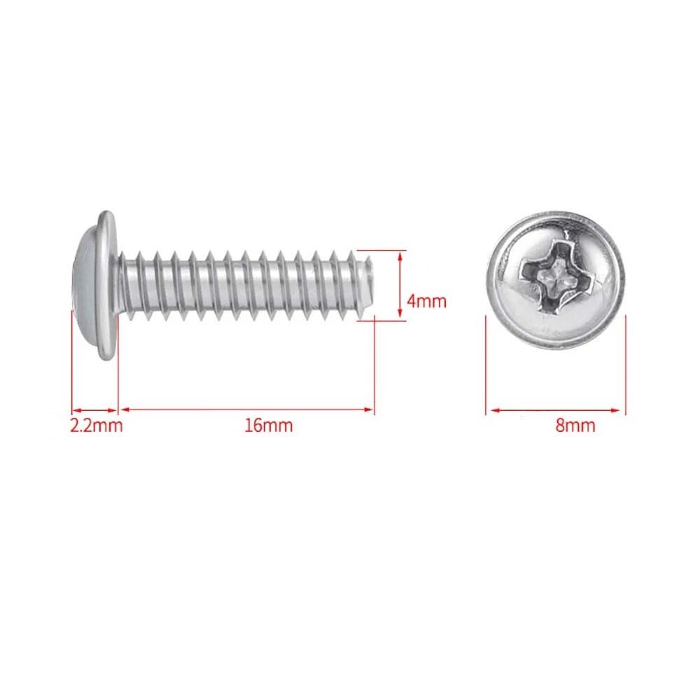 M1.7–M4 Stainless Steel Phillips Pan Head Machine Screws — 304 A2, Multiple Sizes