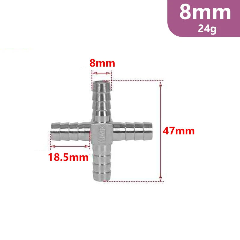 Stainless Steel Barb Hose Fittings — Straight, Elbow, Tee, Y-Piece & Cross
