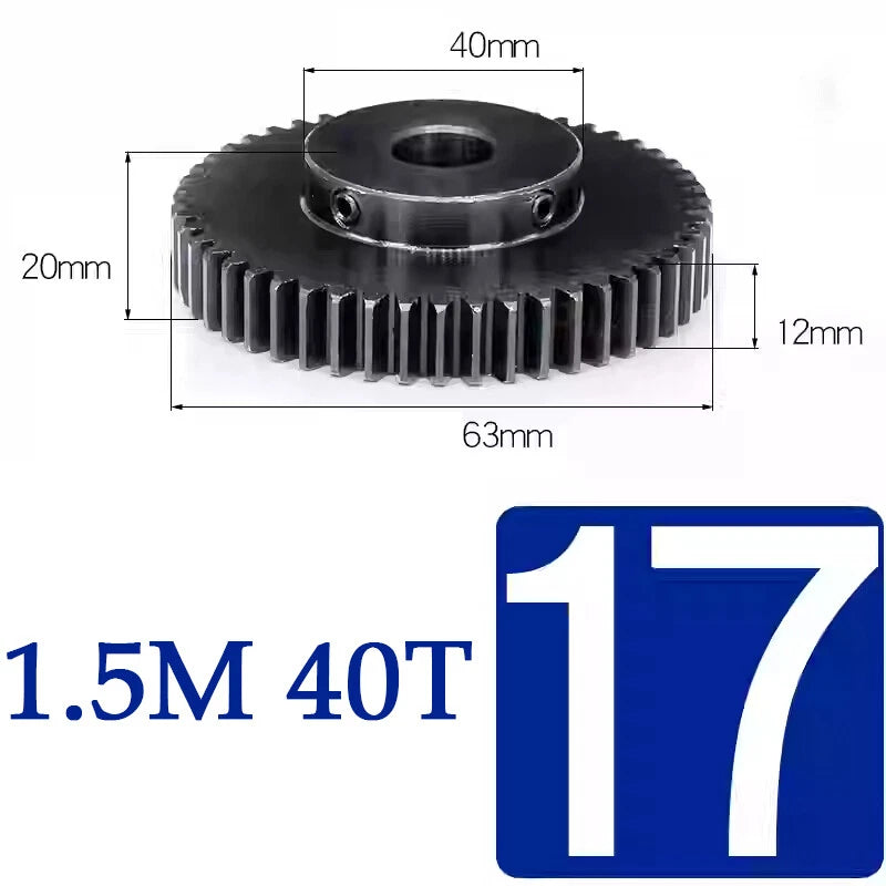 Spur Gears 1.5 Mod Transmission Gear With Step 45#Steel Pinion Motor Gear 15~50T