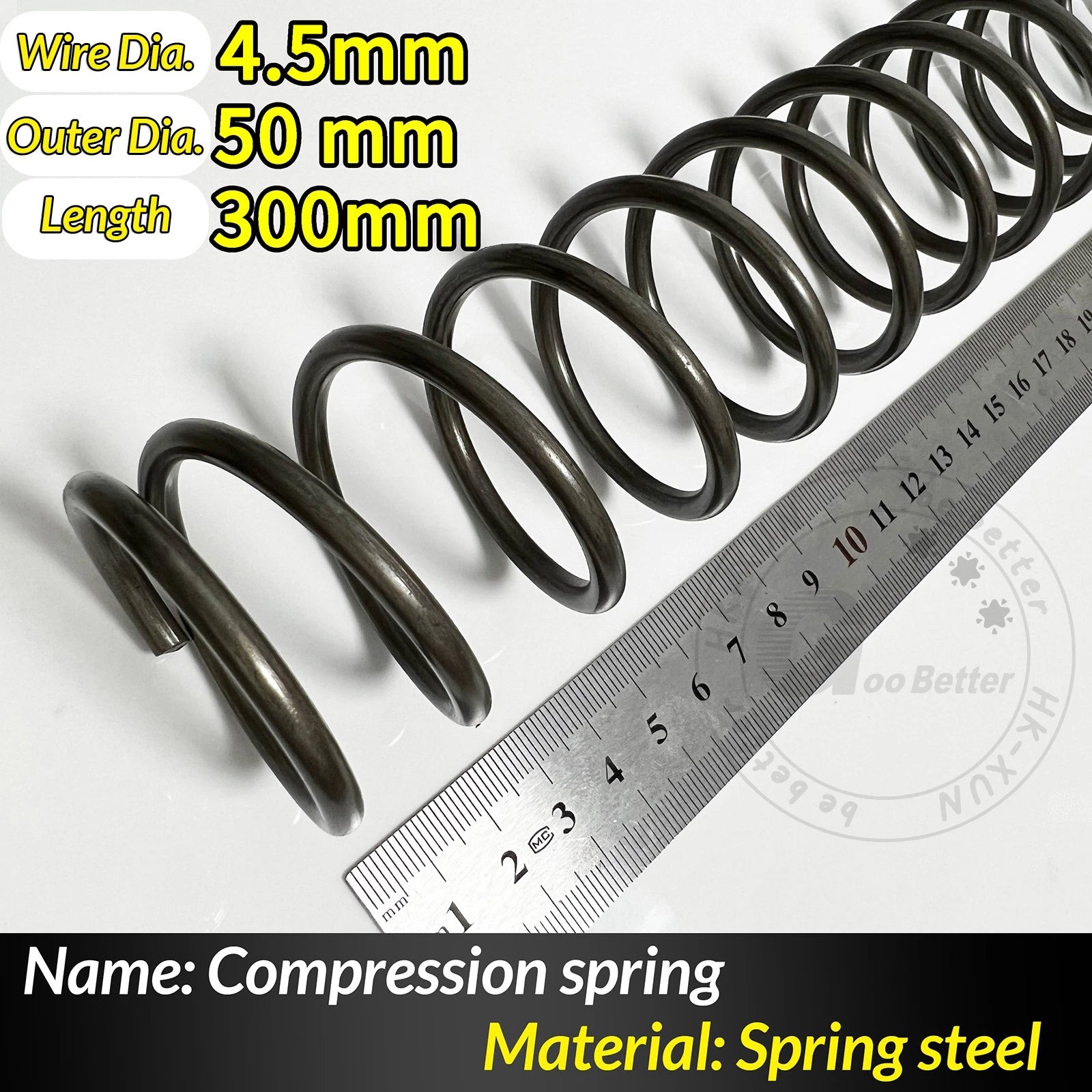 Compression Spring Pressure Springs, Wire Dia 4-5mm, OD 20-80mm, Length 300mm