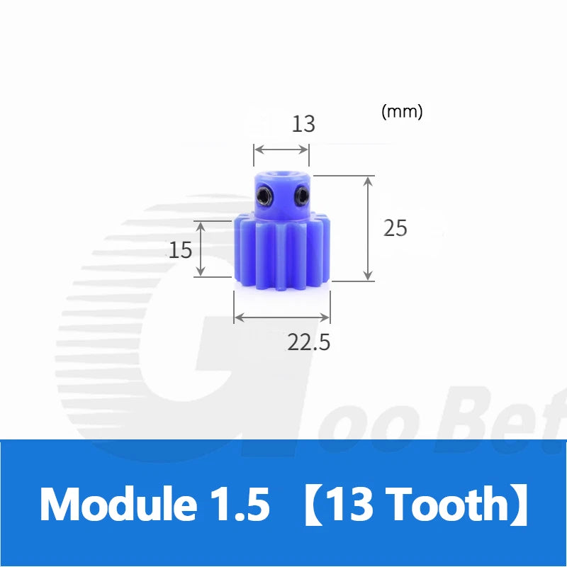 Mod 1/1.5/2 Precision Spur Gear Pinion 15-120 Tooth with Step Bore 4-16mm Nylon