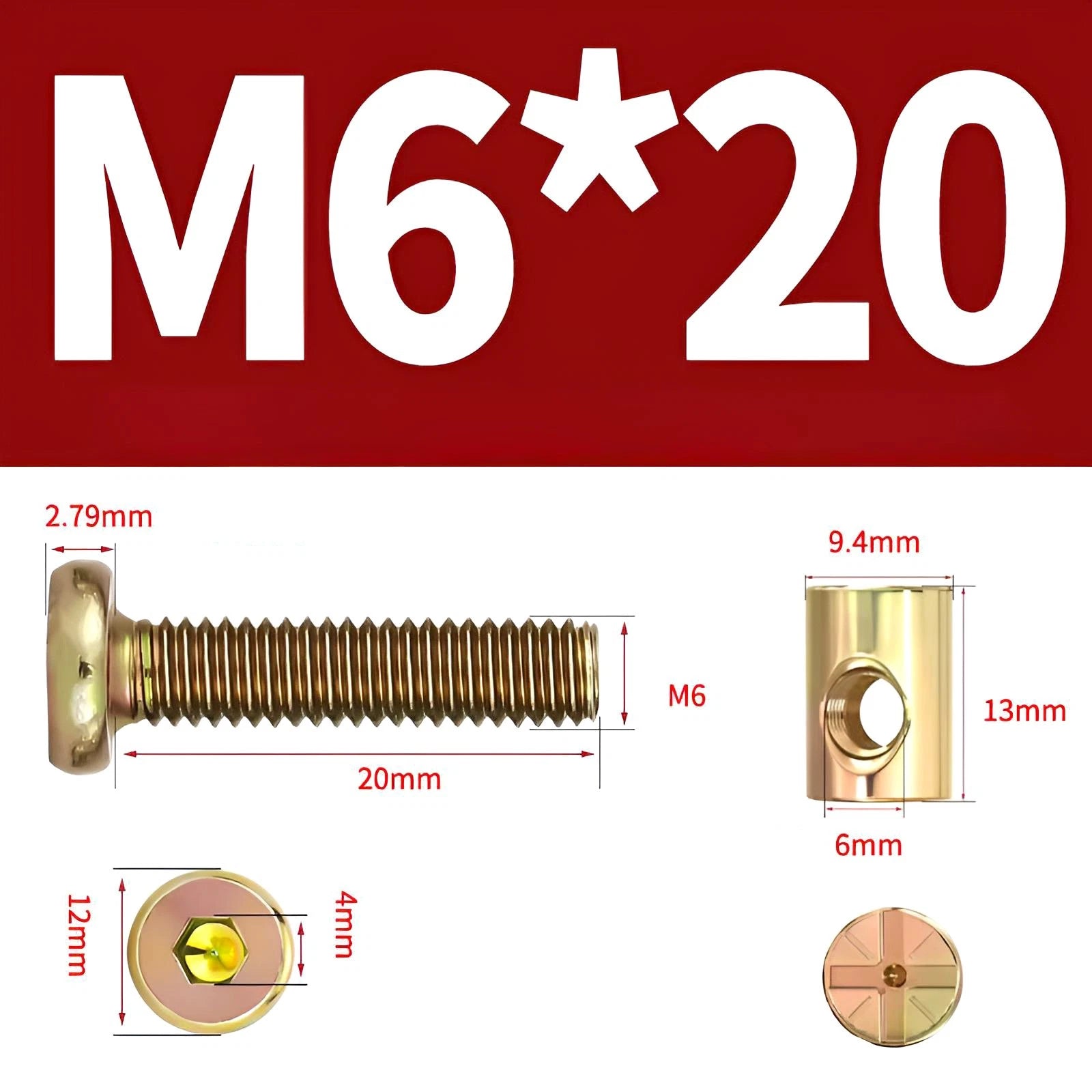 M6 M8 Galvanised Furniture Connecting Bolts with Barrel Nuts | Slotted & Phillips | 8mm–120mm
