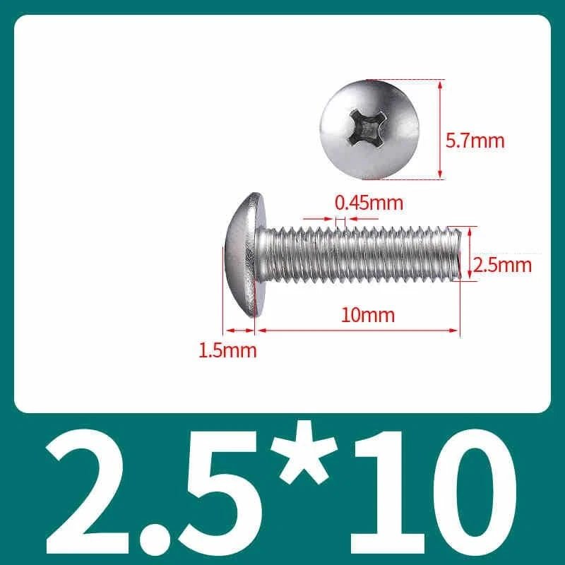 M2–M8 Stainless Steel Phillips Truss Head Machine Screws | 201 / 304 / 316 - HomeDIYer