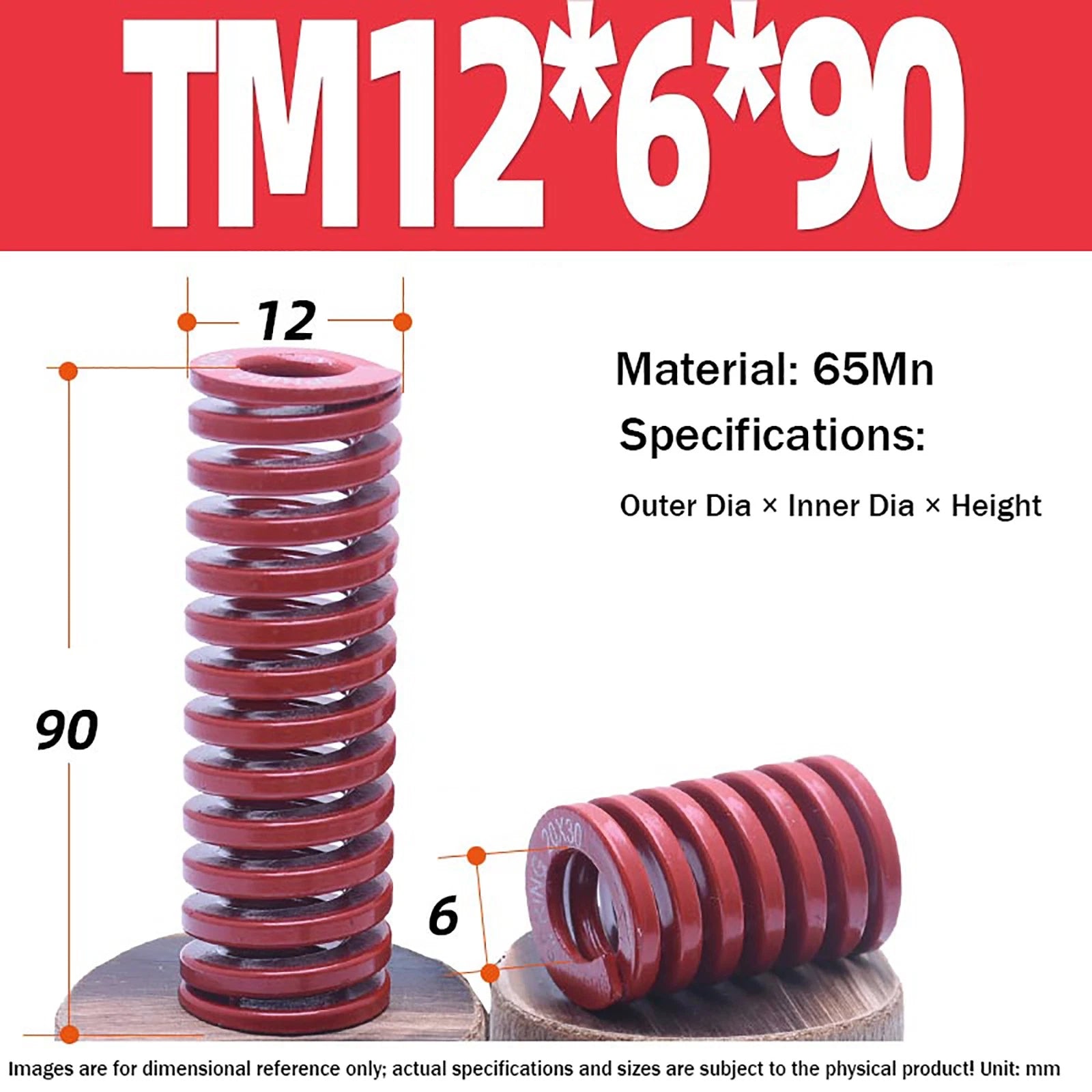 Heavy Load Duty Compression Die Spring, 8mm-50mm Diameter & Up To 400mm Long JIS