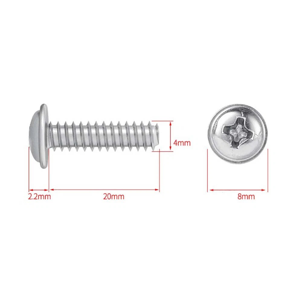 M1.7–M4 Stainless Steel Phillips Pan Head Machine Screws — 304 A2, Multiple Sizes