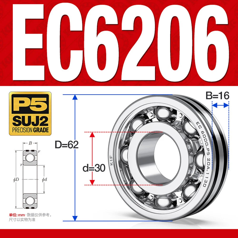 Non-Slip Ball Bearings EC6000/EC6200 Series High Speed Bearings 6000 6201~6206ZZ