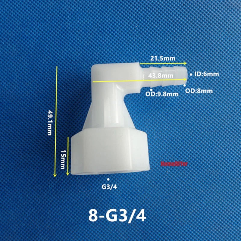 90° Elbow Plastic Female Thread Barbed Connectors Pipe Hose Water Reducer Joiner