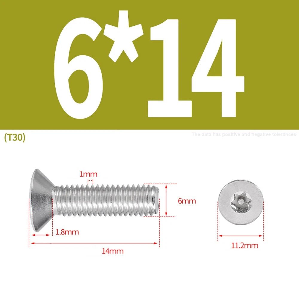 M3–M8 Pin Torx Countersunk Flat Head Machine Screws | A2 Stainless Steel - HomeDIYer