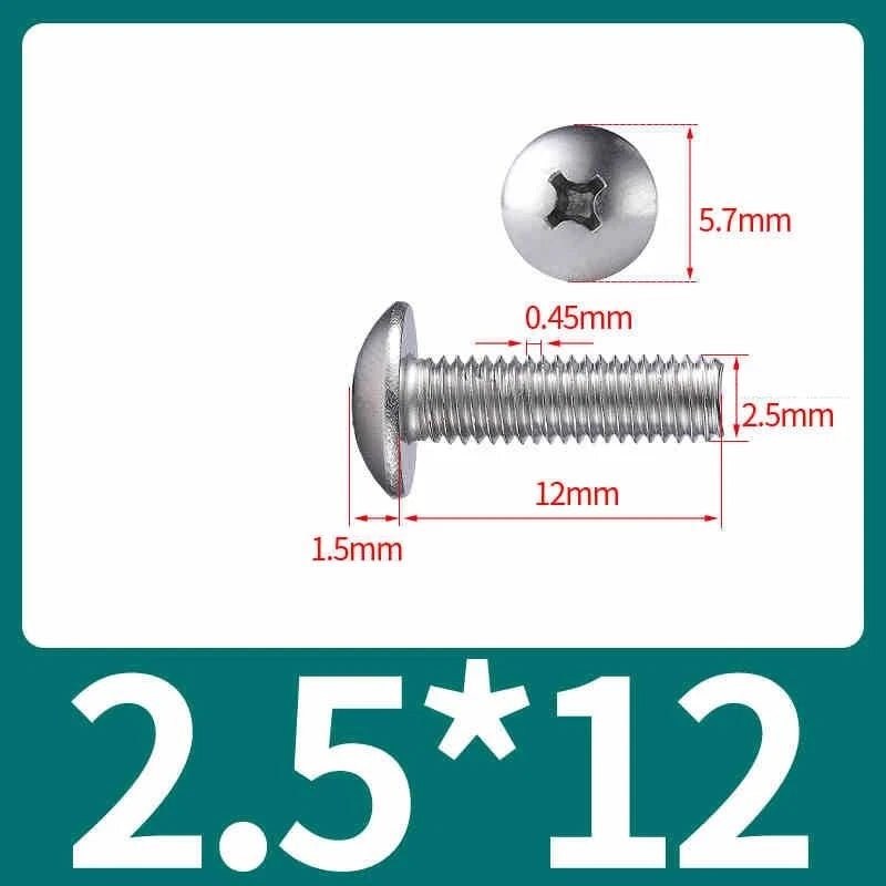 M2–M8 Stainless Steel Phillips Truss Head Machine Screws | 201 / 304 / 316 - HomeDIYer