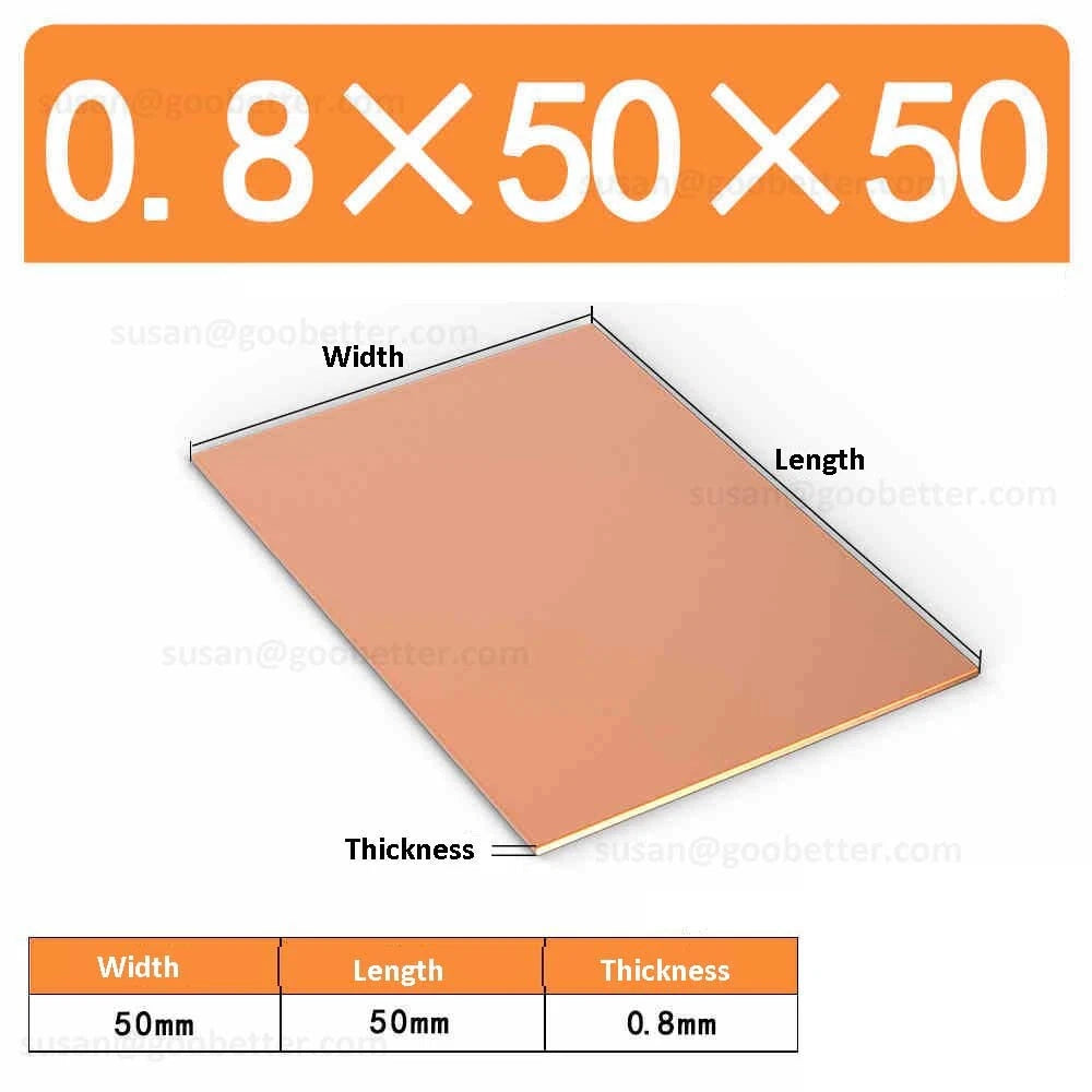 Natural Copper Sheet Metal guillotine cut - 0.3mm to 6.0mm - Multiple Sizes