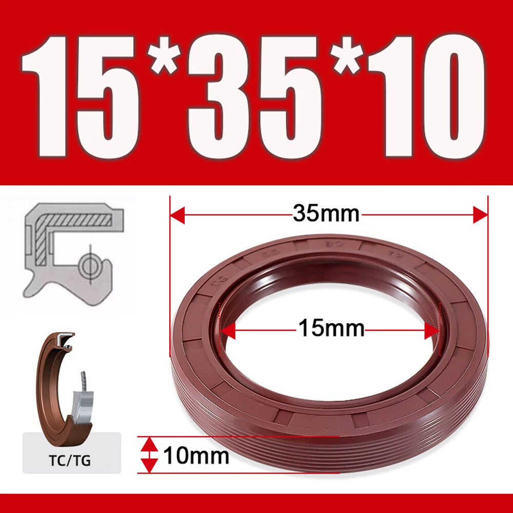Metric TC Oil Seal FKM Dual Lip Rotary Shaft Seal 8mm–40mm Bore