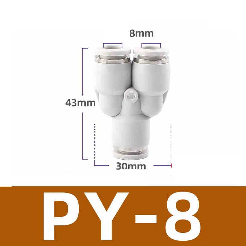 White Pneumatic Push Fit Connector Tube Pipe Joiner Air Water Lines Hose 4-16mm