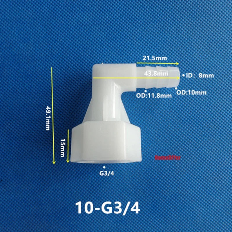 90° Elbow Plastic Female Thread Barbed Connectors Pipe Hose Water Reducer Joiner