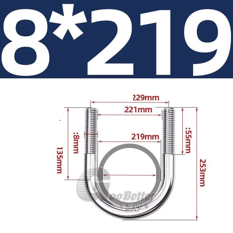 Square U - Bolts Stainless Steel — M6 to M24 | 304 A2 & 316 A4 Marine Grade - HomeDIYer