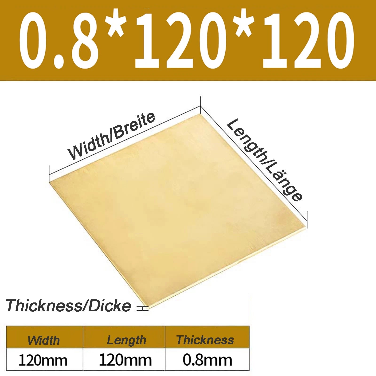 Natural Brass Sheet Metal guillotine cut - 0.3mm - 3.0mm - Multiple Sizes