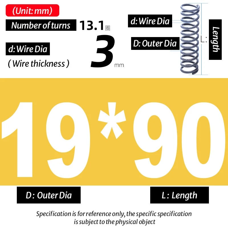 Compression Spring Pressure Big, Wire Dia 3.0mm Diameter 16-40mm Length 20-200mm