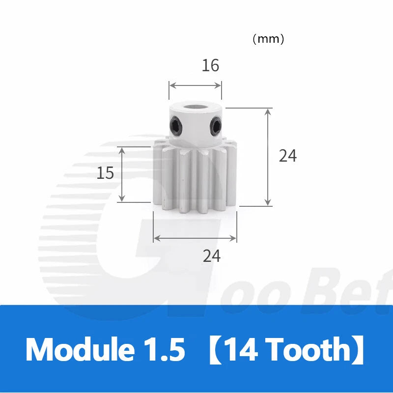 Module 0.5/1/1.5 Precision Spur Gear Aluminium 12-60 Tooth Motor Pinion with Hub