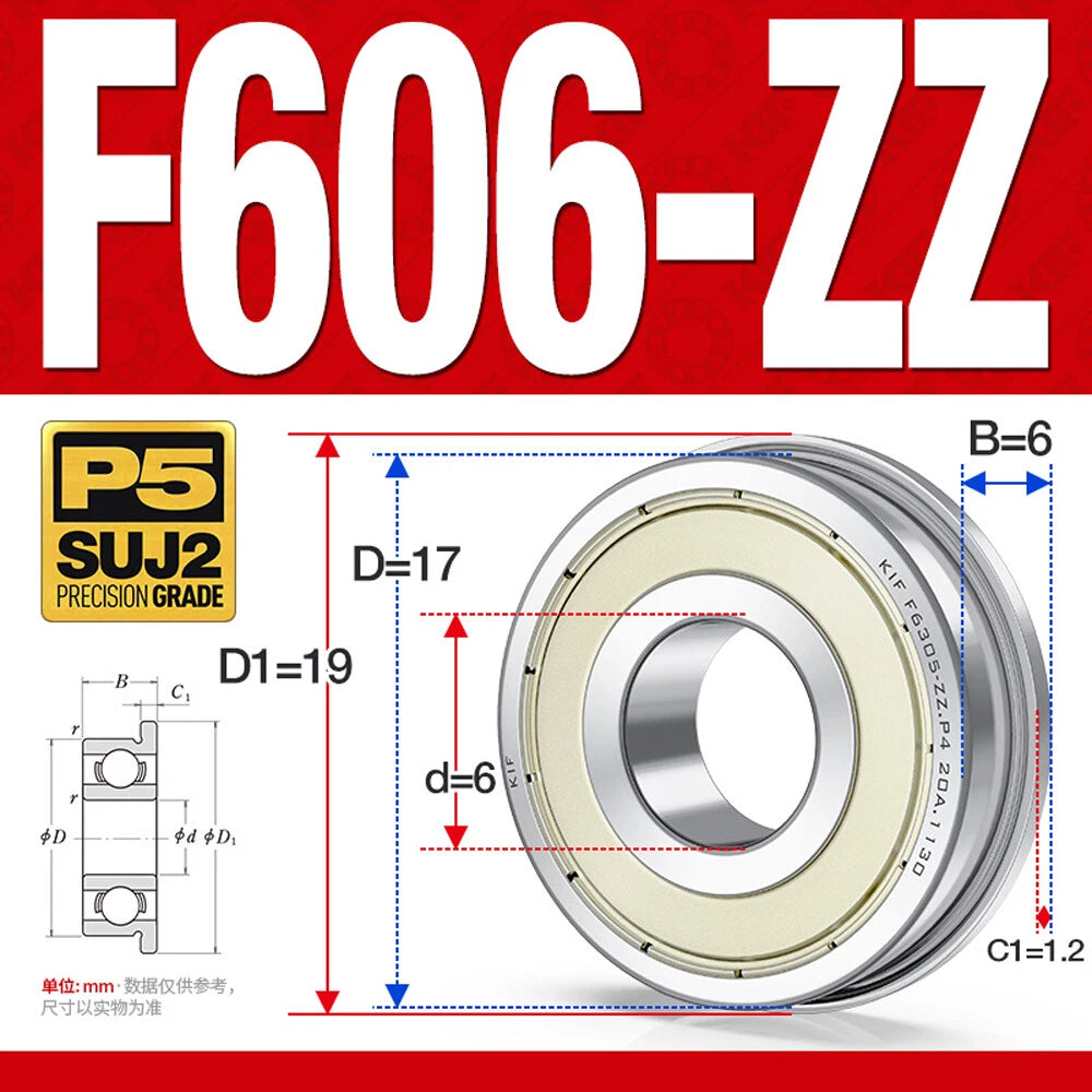 Miniature Ball Bearing With Flange Small Bearings Inner Dia.-Ø 2/3/4/5/6/7/8/9mm