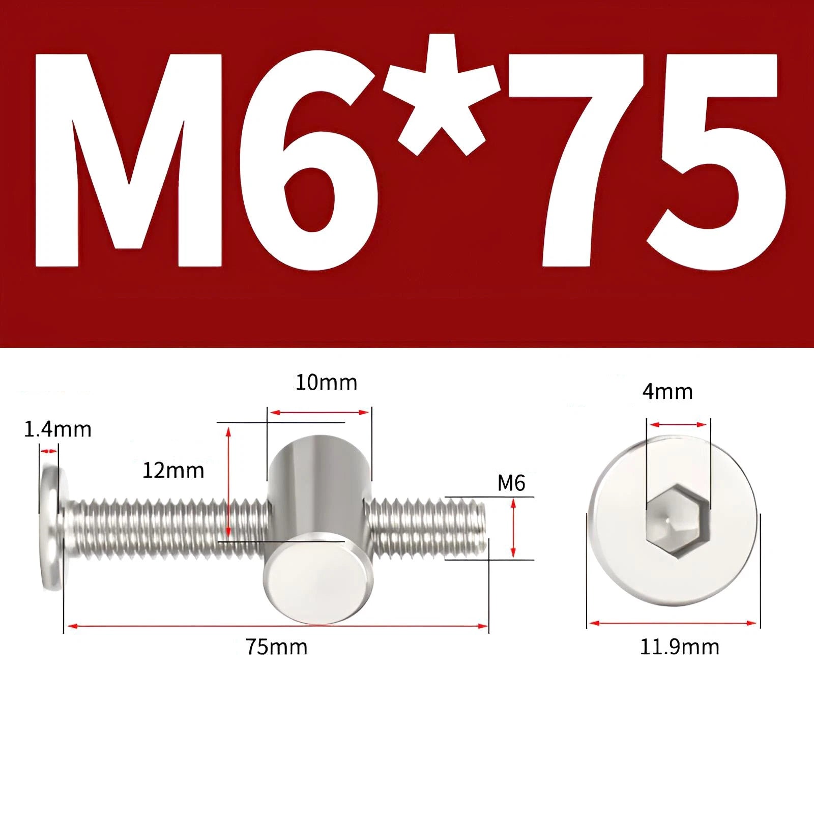 M4 M5 M6 M8 304 Stainless Steel Furniture Connecting Bolts with Barrel Nuts
