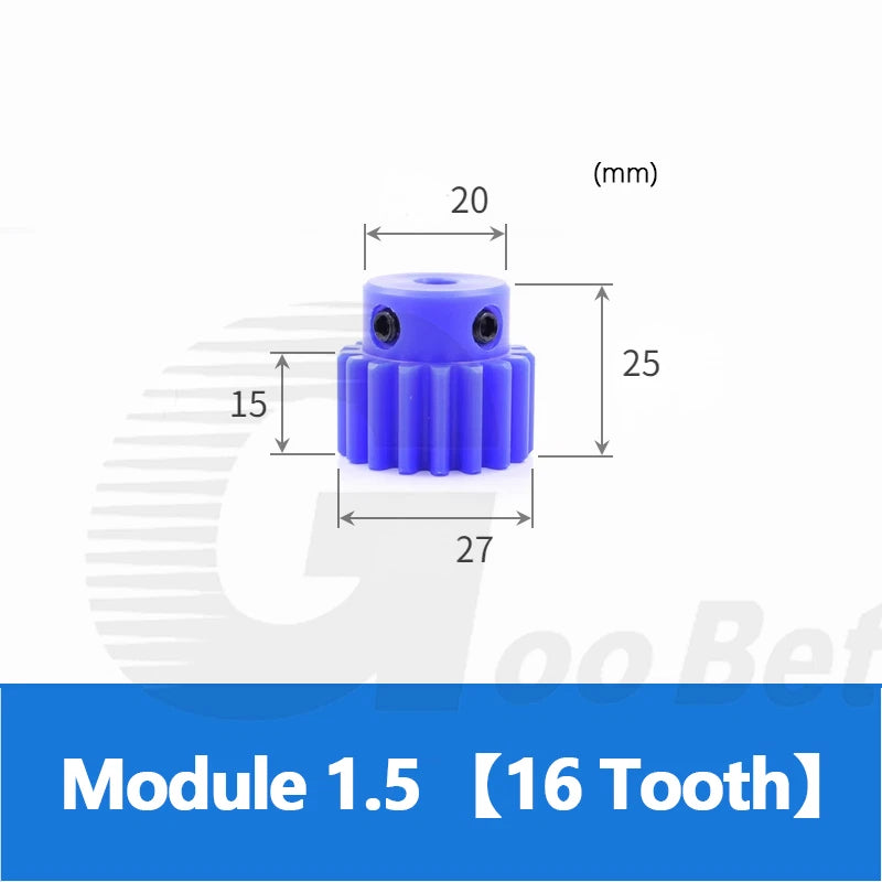 Mod 1/1.5/2 Precision Spur Gear Pinion 15-120 Tooth with Step Bore 4-16mm Nylon