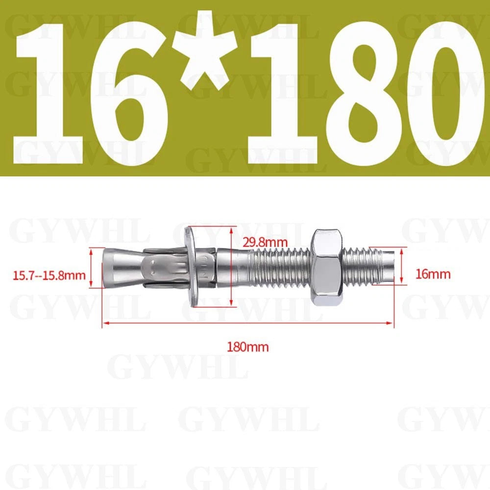 Hex Head Expansion Anchor Bolts — M6 to M20, Stainless Steel A2 & Zinc Plated, Extra Long