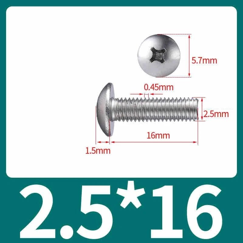 M2–M8 Stainless Steel Phillips Truss Head Machine Screws | 201 / 304 / 316 - HomeDIYer