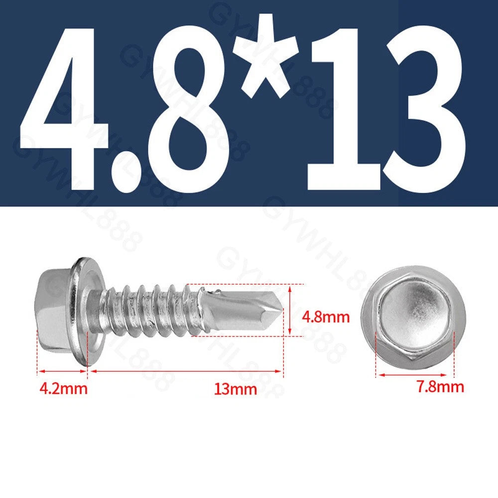 410 & A2 Stainless Hex Head Self‑Drilling Tek Screws – for Metal Roofing & Sheeting