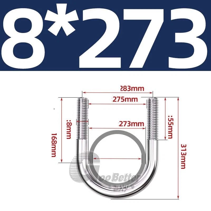 Square U - Bolts Stainless Steel — M6 to M24 | 304 A2 & 316 A4 Marine Grade - HomeDIYer