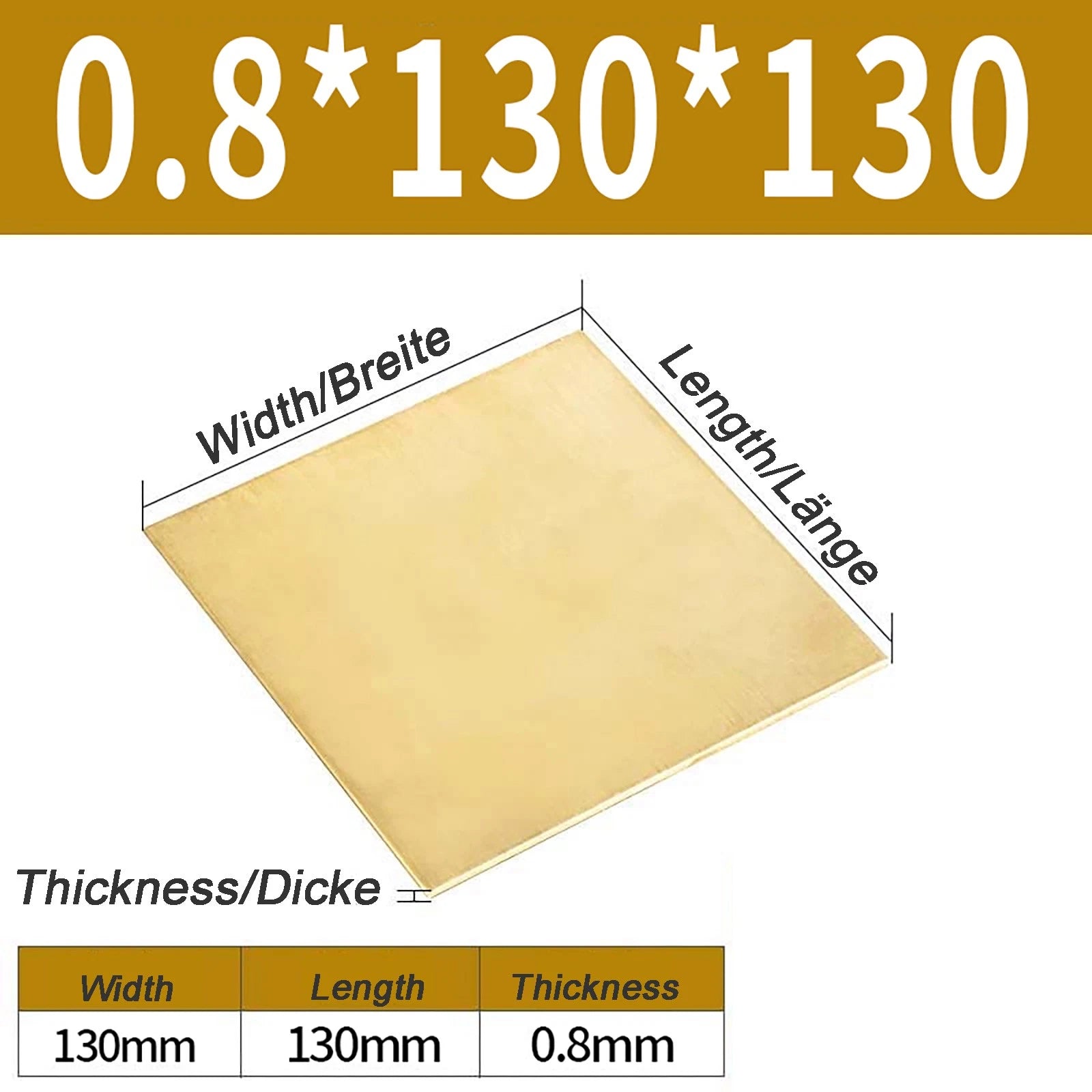 Natural Brass Sheet Metal guillotine cut - 0.3mm - 3.0mm - Multiple Sizes