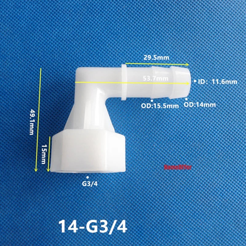 90° Elbow Plastic Female Thread Barbed Connectors Pipe Hose Water Reducer Joiner
