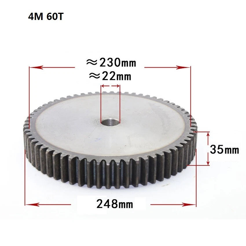 45# Steel 4Mod 10T-80T Spur Gears Thickness 35mm Motor Pinion Transmission Gear