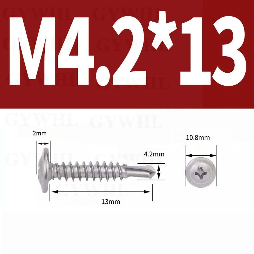 M4.2 M4.8 Self Drilling Wafer Head Screws – Steel & Stainless for Sheet Metal