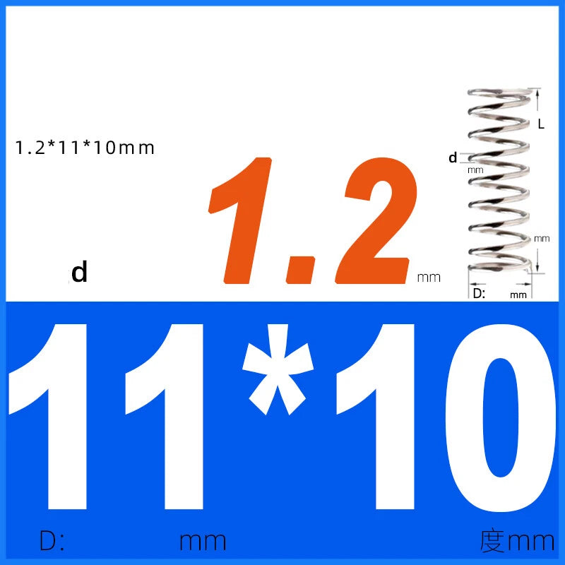 Compression Spring 1.2mm Wire Dia 8mm - 13mm OD Small Pressure Springs