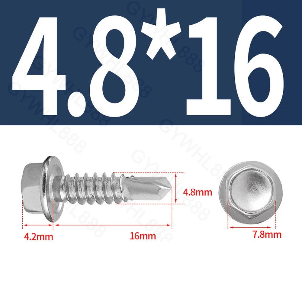 410 & A2 Stainless Hex Head Self‑Drilling Tek Screws – for Metal Roofing & Sheeting