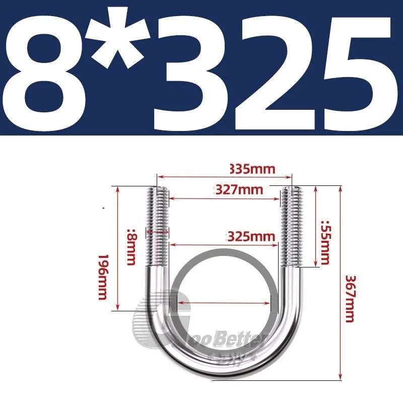 Square U - Bolts Stainless Steel — M6 to M24 | 304 A2 & 316 A4 Marine Grade - HomeDIYer