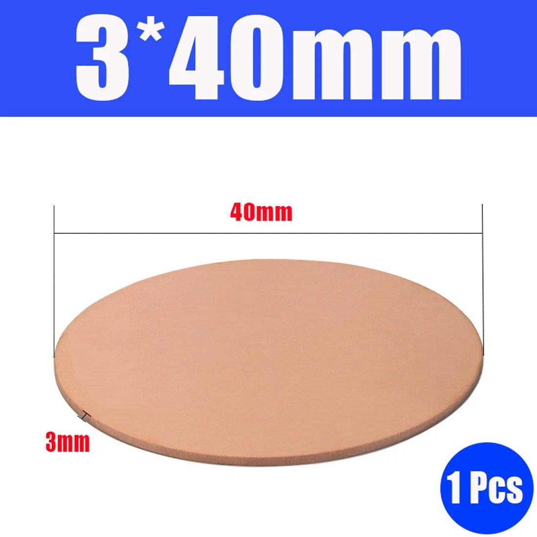 Thick 1.6-6mm Solid 99% Pure Copper Blanks Discs Ø 10-300mm Round Plate Metal