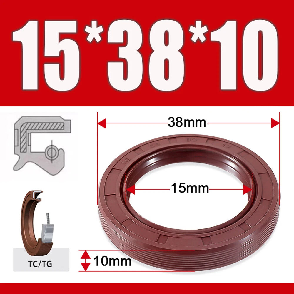 Metric TC Oil Seal FKM Dual Lip Rotary Shaft Seal 8mm–40mm Bore