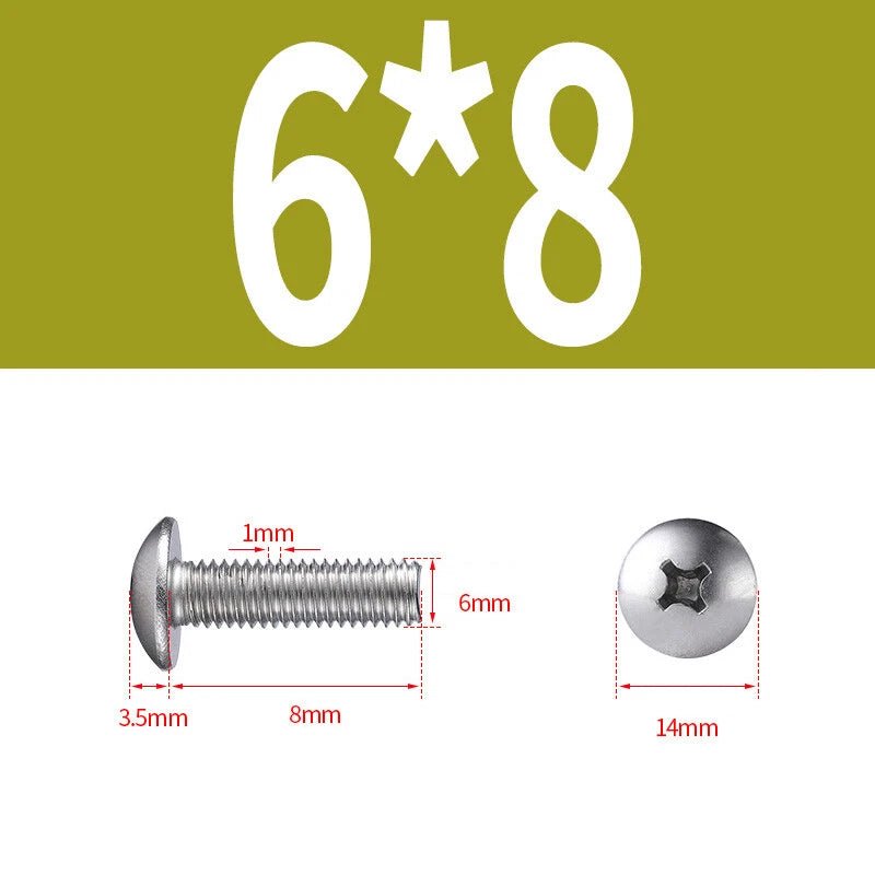 Phillips Button Head Machine Screws — Steel M2 M2.5 M3 M4 M5 M6 - HomeDIYer