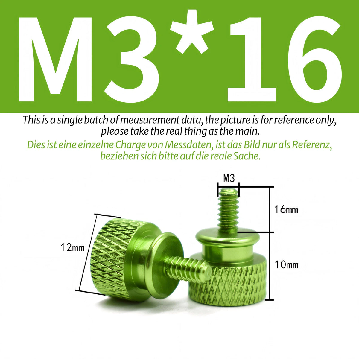 M3 Knurled Thumb Screws – Colorful Aluminum Alloy Hand-Tighten Grip Bolts