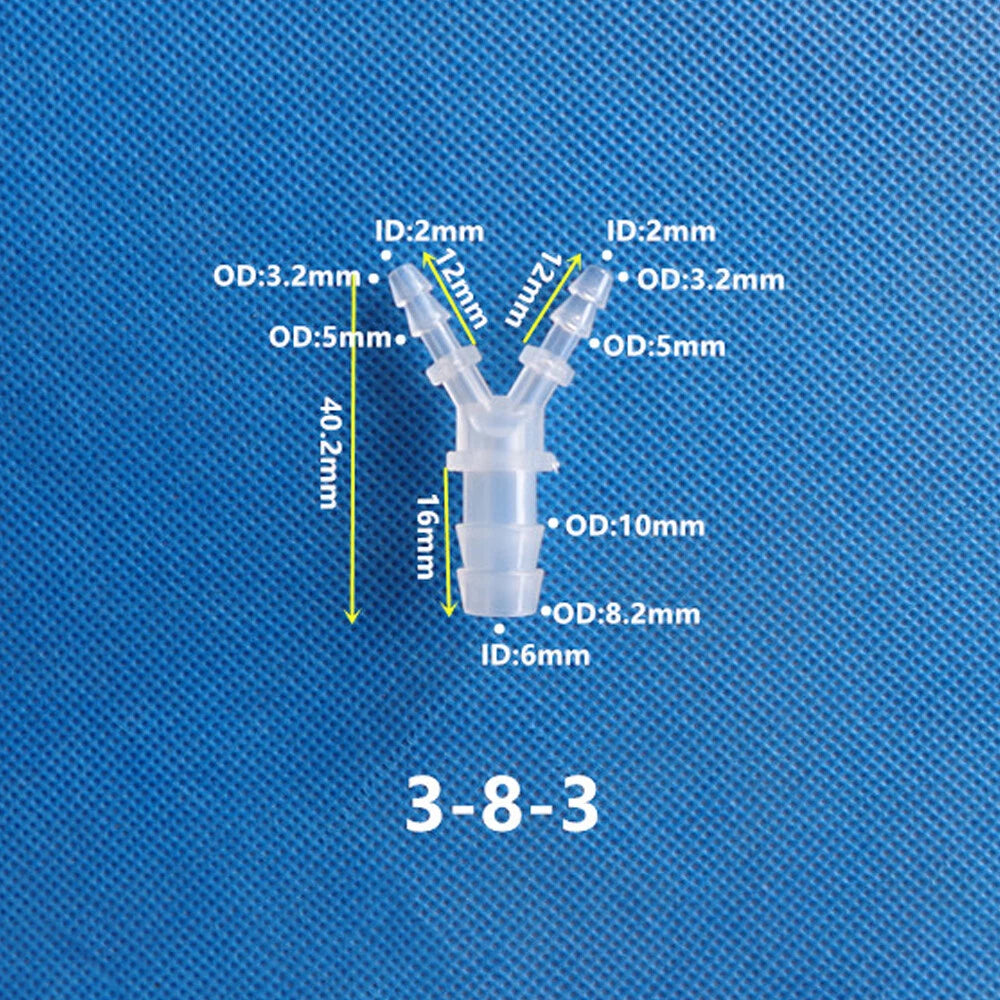 Y-Type 3-Way Barbed Hose Connector — Plastic Tee Fitting for Tube & Pipe