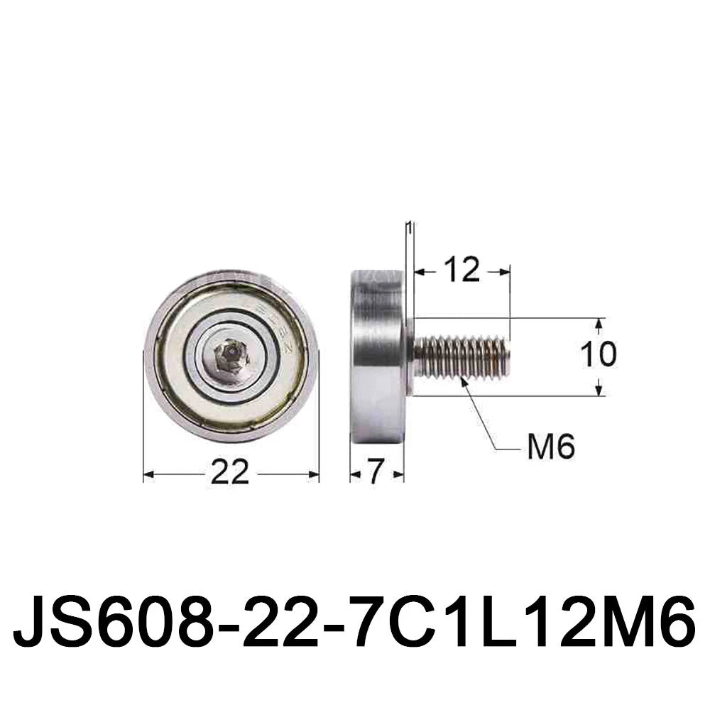 NTBG 7-52mm Metal Ball Bearing Pulley Flat Roller Guiding Wheel M3-M10 Threaded