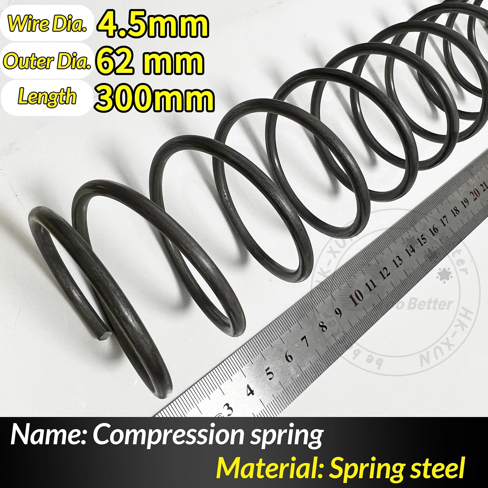 Compression Spring Pressure Springs, Wire Dia 4-5mm, OD 20-80mm, Length 300mm