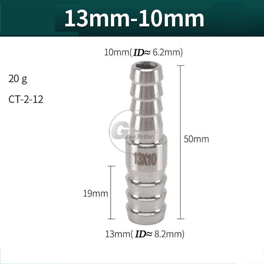 A2 Stainless Steel 8-41mm Barbed Hose Connector,Hosetail Pipe Air Water Oil Fuel