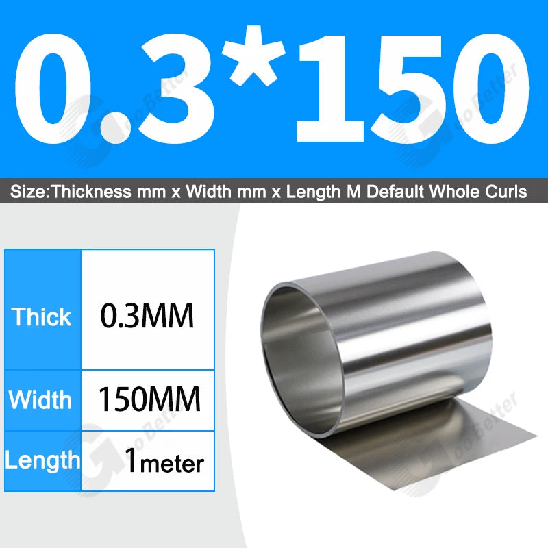 1 Meter 304 Stainless Steel Band SUS304 Sheet Foil Plate Strip Thick 0.01mm-1mm