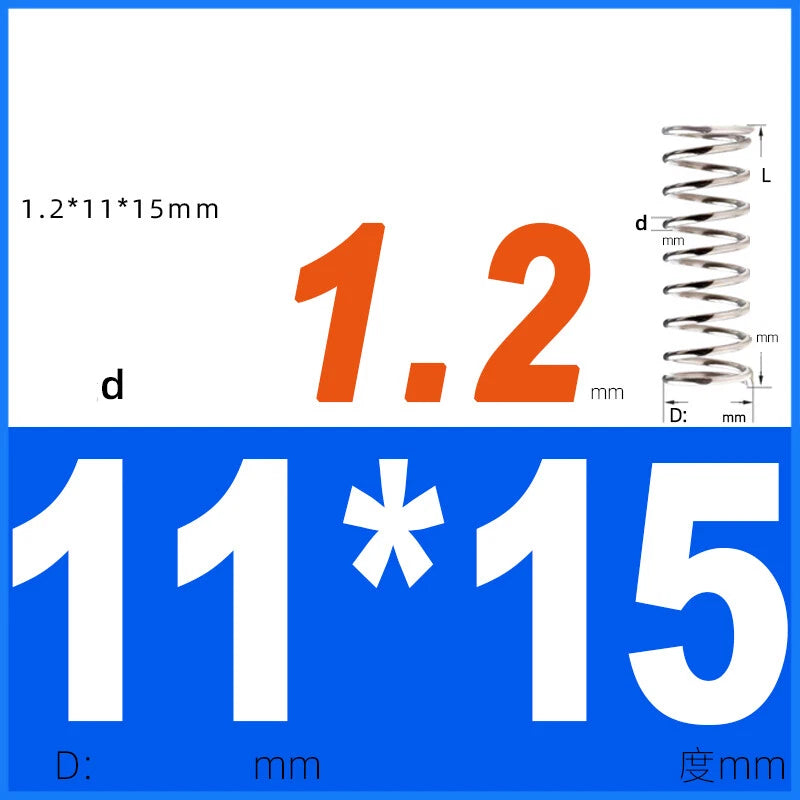 Compression Spring 1.2mm Wire Dia 8mm - 13mm OD Small Pressure Springs